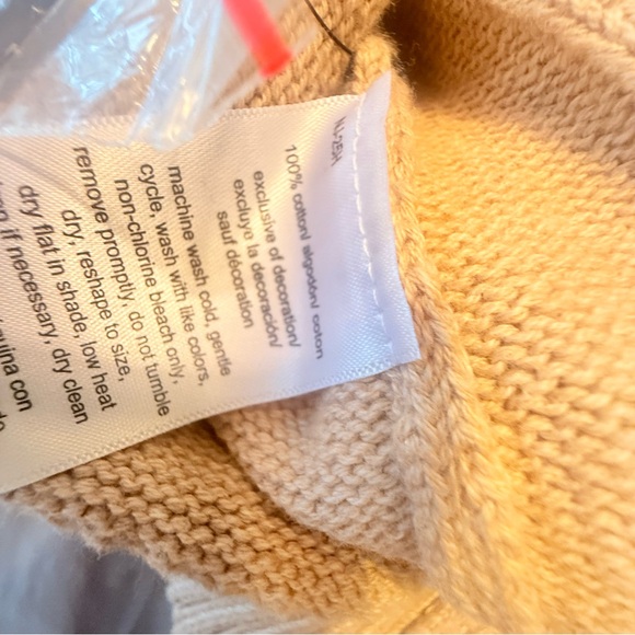 NWT Nautica Tan Cable Knit Cardigan Size Large - Picture 10 of 10